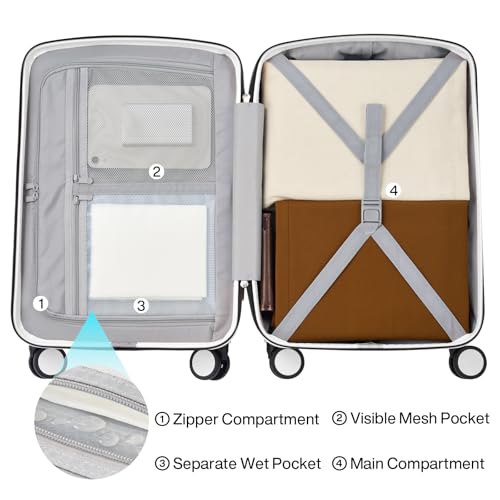 Image of Hanke Hard Shell Luggage Sets 2 Pieces, 20 inch Carry On and 28 inch Checked