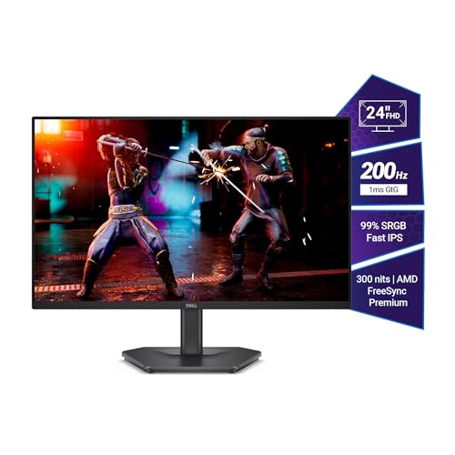 Dell SE2425HG 23.8" FHD IPS Gaming Monitor, 200Hz Refresh, 3side narrow bezels, 1ms GtG, AMD FreeSync Premium,HDR 10,300nits, 1000:1 Contrast, 99% Srgb, Tilt, 2*HDMI 2.1 TDMS(supports HDMI VRR),DP 1.4 view 2