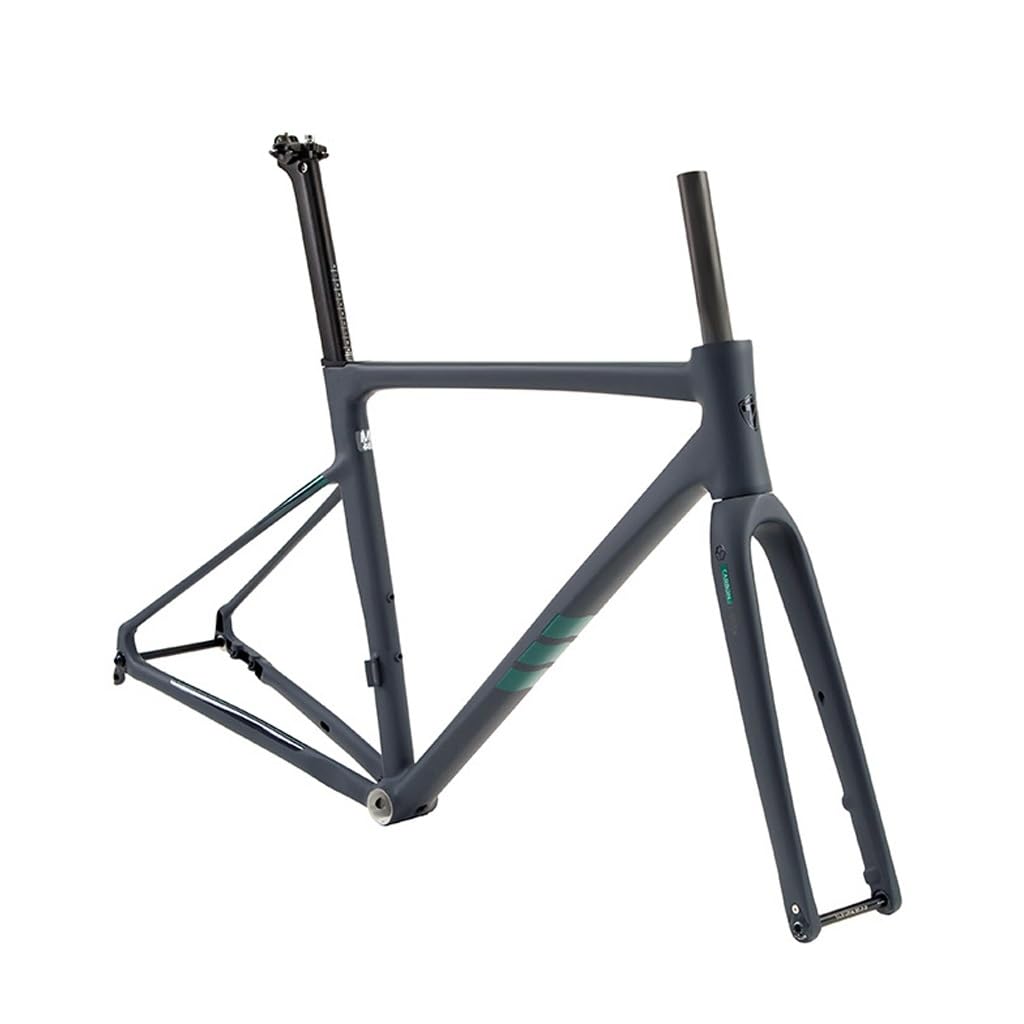 Rama roweru szosowego 700C 41 45 48 51 54 cm rama roweru ze stopu aluminium oś przelotowa F12 x 100 mm R12 x 142 mm BSA BB68 mm widelec rowerowy z włókna węglowego (matowy szary, 45 cm)
