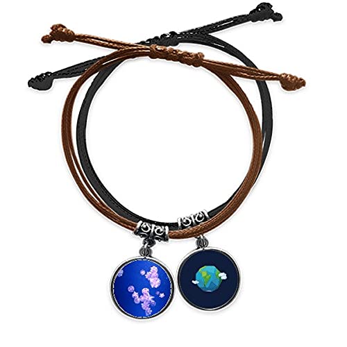 Pulsera de cuero Ocean Medusas cadena de mano ajustable de ciencia y naturaleza