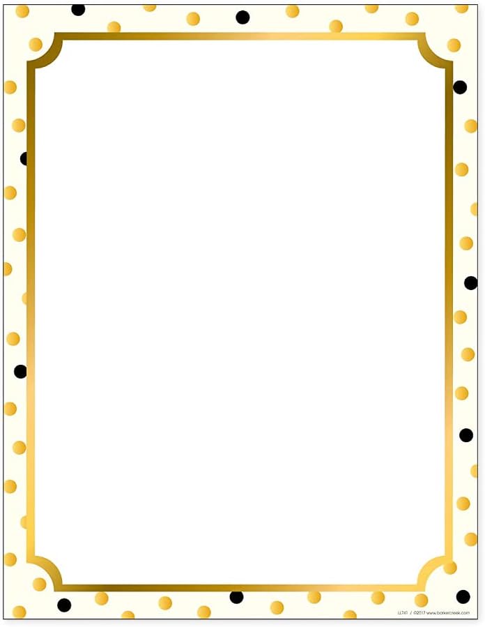 Barker Creek Designer Computer Paper, Gold, 8.5” x 11”, Decorative Printer Paper, Stationery, 50 Sheets per Pkg, Home, School and Office Supplies (741)