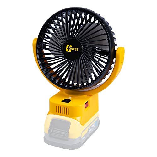ohyes Jobsite Fan Compatible With DeWALT 18V 20V Max 60V Flexvolt Battery Brushless Motor with USB A+C Fast Charging for Camping Workshop and Construction Site(Battery not included)