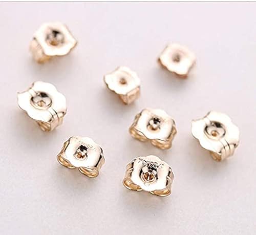 COOLJOY 14K Gold Earring Backs Ear Locking 6 Piece for Stud Ear Rings 3 Pairs