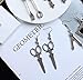 Gothic Scissors Dangle Earrings for Hairdresser Fashion Scissors Dangle Cute Unique Earrings Jewelry for Women Men (Silver 1#)