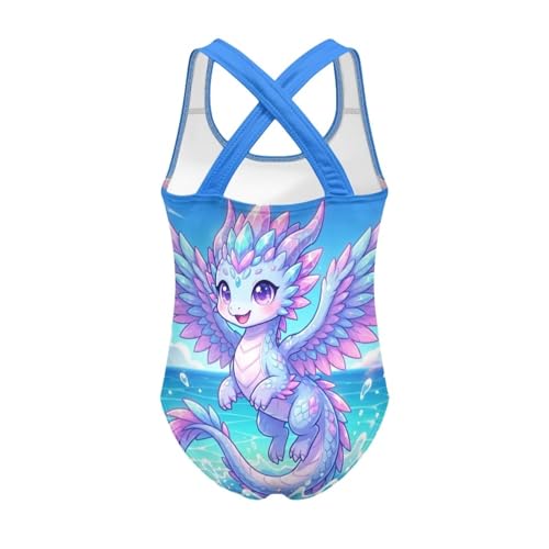 Image of Girls Swimsuit Criss Cross Back 1-Piece Summer Beach Swiwmear