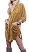 R.Vivimos Women Velvet Long sleeve Pocket Casual Short Dress Large Brown