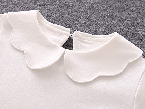 Noubeau Baby Girl Kids Blouses Long Sleeves Solid Color Doll Collar T-Shirt Top Bottom thumb #2