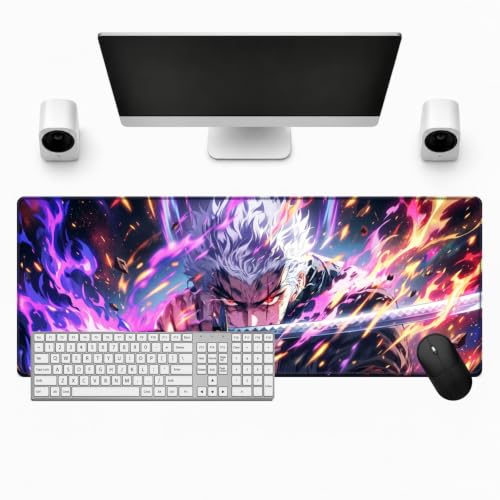 Tapis de souris gaming XXL 800x300mm au motif de samouraï fantastique pour bureau