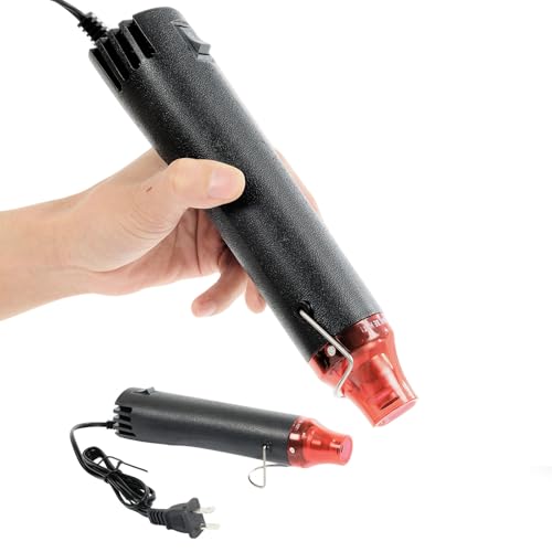 Image of Heat Gun, 110V 300W Handed Hot Air Gun for Crafting, 3.28FT Ultra-Long Cable Portable Heat Gun with Stand and Power Cord for Shrinking Wrapping PVC, DIY Embossing and Drying Paint (Black)