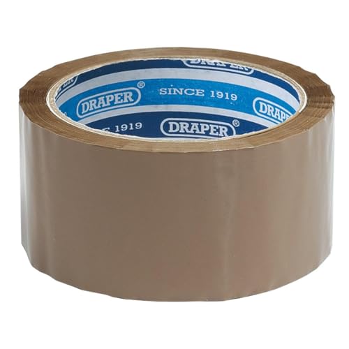 Draper 66m x 50mm Packing Tape Roll | Parcel Tape | Box Sellotape | Packaging Tape Strong | 63388