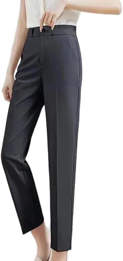 Women's Solid Color High Waist Button Zipper Fashion Trouser Comfortable Casual Pants