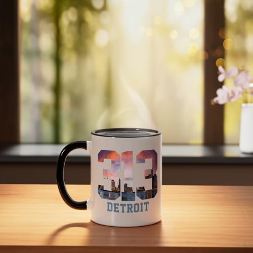 Taza cerámica Detroit Michigan 313 Area Code 11oz miniatura 3