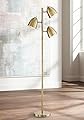 360 Lighting Aaron Mid Century Modern Tree Floor Lamp 64" Tall Aged Brass Gold Metal Adjustable Swivel 3-Light Dome Shade Decor for Living Room Reading House Bedroom Home Office House