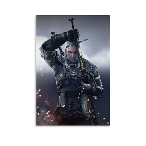 TNERPAR Geralt Sword Poster Dekorative Malerei Leinwand Wandkunst Wohnzimmer Poster Schlafzimmer Malerei,Wandkunst Bilddruck Moderne Familienzimmer Dekor 08x12inch(20x30cm)