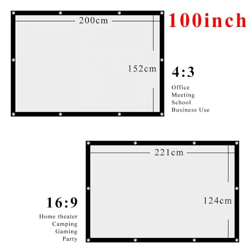 Pantalla Manual para Proyector 100 Pulgadas 16:9 miniatura 2