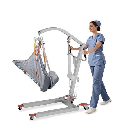 Electric Patient Lift w/High Strength Sling 400lbs Capacity Transfer Lift for Full/Partial Paralysis Patients 8000N Powerful Motor Electric Lift for Home & Hospital