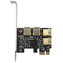 New 4 Ports PCIe Riser Adapter Board PCI-E 1x to 4 USB 3.0 PCI-E Rabbet GPU Riser Extender ETH/Monero XMR/Zcash ZEC 16X External Slot Card Multiplier for Miner Mining BTC