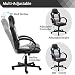 STmeng Sillas de Oficina, Computadora Ergonómico Silla de Oficina con Brazos, Ajustable...