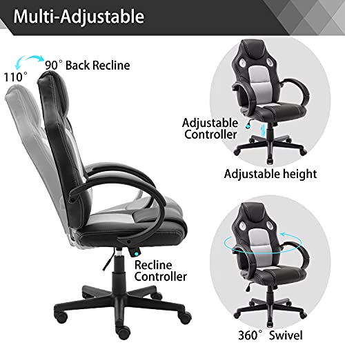 STmeng-Liberty-T1-Silla-Oficina-Ergonomica-Silla-Gaming-Silla-Escritorio-con-Altura-Ajustable-Giratoria-Sillas-de-Oficina-con-Ruedas-Soporte-Lumbar-3D-Reposabrazos-Asiento-Acolchado-Gris