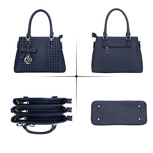 Image of KKXIU Women Satchel Bags Handle Shoulder Handbags and Purses Pockets Zipper Leather Crossbody Bags