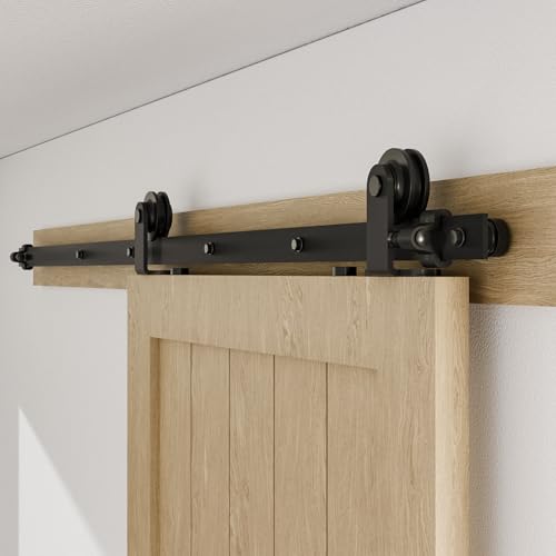 Kit rail porte coulissante 1,8 m noir robuste pour gagner de la place