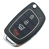 Replacement Uncut Key Remote Fob Case 4 Buttons fit for Hyundai Sonata Santa Fe Flip Key Remote Control Key Fob Shell