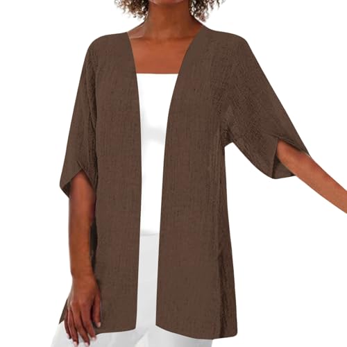 Womens Cardigans Lightweight Open Front Short Sleeve Tunic Cardigans Summer Shawls Summer Casual Beach Cover Ups