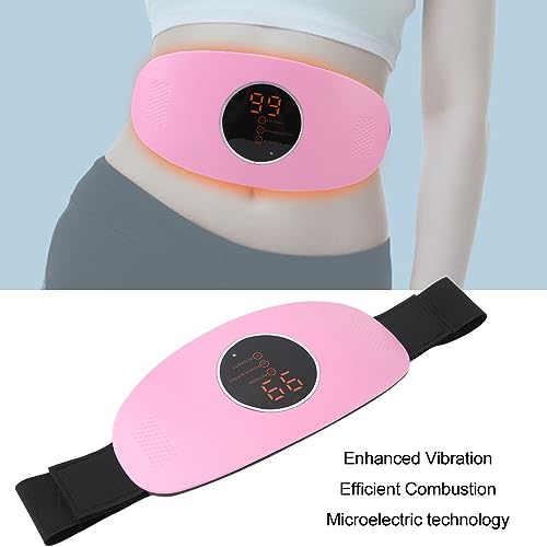 Massage Schlankheitsgürtel, Kabellose Elektrische Fettverbrennungsmaschine, Elektrischer Schlankheitsgürtel wiederaufladbar verbessert die Durchblutung Bauchmassagegerät für den Körper(Pink)