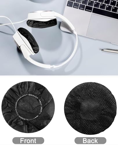 100 Stücke Kopfhörer überzug, Kopfhörer Schutz überzieher, Kopfhörer Schutzüberzug, Einweg-Kopfhörer Abdeckung, Für Meist Auf Ohr Kopfhörer Mit 10 Bis 13 cm Ohrpolster(Schwarz)