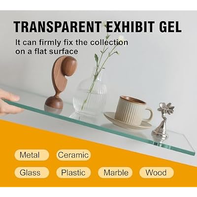 Clear Exhibit Gel for Museums - 6oz Museum Putty Wax for Securing Collectibles to Prevent Falling | Removable, Residue-Free & Reusable | Museum Paste for Glass, Antiques, Ceramic, Action Figures