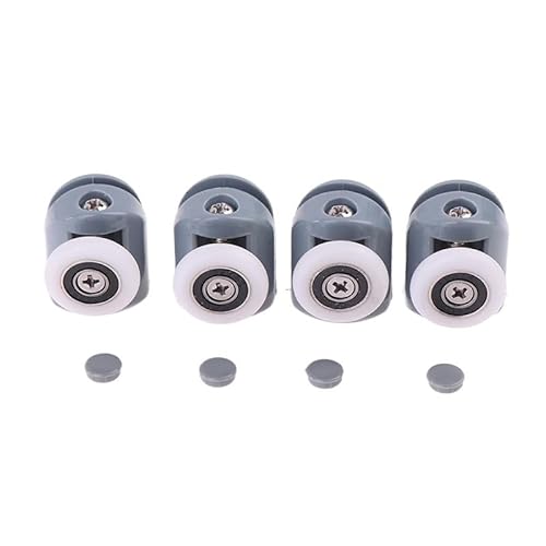 LumaGrove Shower Door Rollers 4pcs Shower Rooms Cabins Pulley Shower Room Roller Runners Wheels Pulleys Glass Sliding Door Pulley Shower Door Wheels(A 25mm Diameter)
