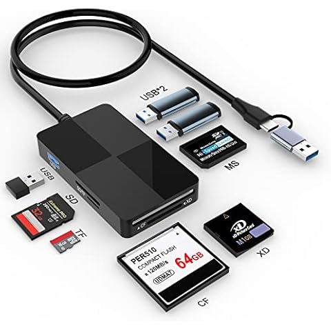 Lector de Tarjetas Multi USB C USB 3.0 con Hub 8 en 2 Cover