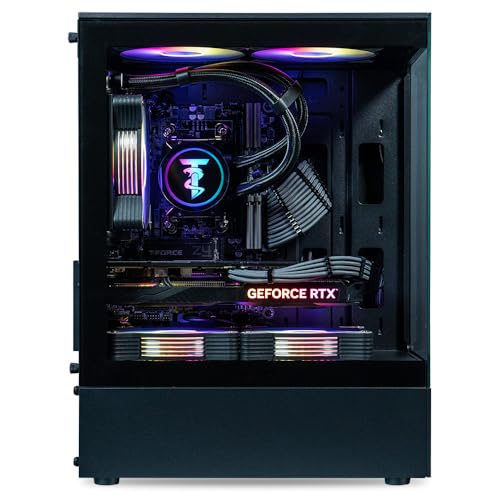 Image of ViprTech Stryker 4.0 Gaming PC - AMD Ryzen 7 (4.4GHz Liquid Cooled), RTX 5060 8GB, 16GB DDR4 RAM, 1TB SSD, 700W PSU, WiFi BT, Win 11 Pro, RGB, Gaming Desktop Computer Prebuilt Tower, Black