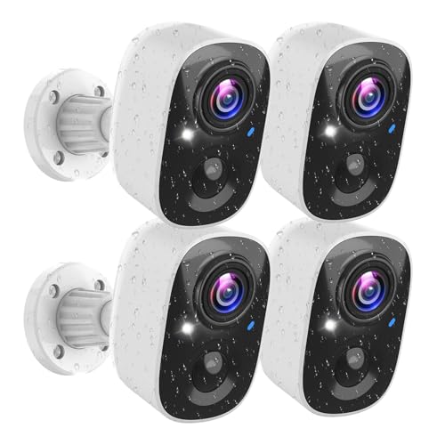 MaxiViz Security Cameras Wireless Outdoor (4 Pack), Battery Powered Cameras