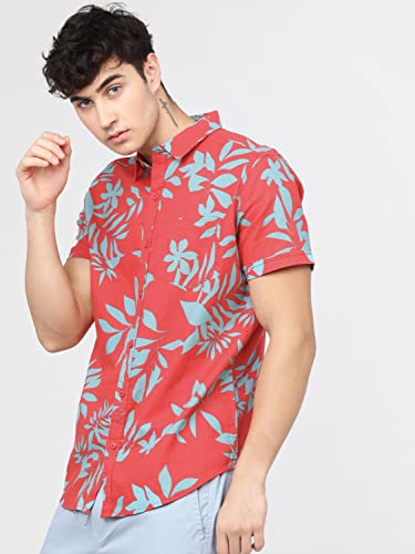 Image of Ketch Men's Cotton Slim Fit Printed Half Sleeve Shirt