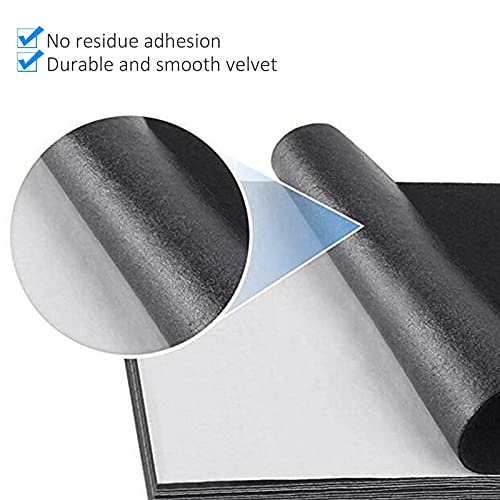 Kukyller Selbstklebende Filzbögen, 10 Stück, Samtstoff, DIY, selbstklebender Stoff, Samt-Flock-Trägerpapier, Filztapete für Dekoration, Nähen, Schmuckschatulle
