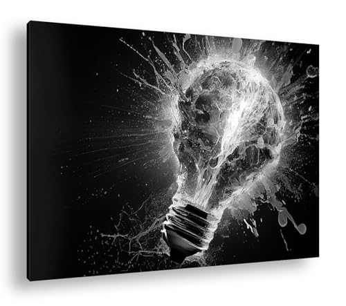 Image sur toile salon moderne deyoli déco murale ampoule explosive 90x60