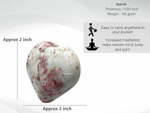 Image of Crystal Heaven Certified Cinnabarite Heart Palm Pebbles Stones For Anxiety Stress Relief Massage-Aaa Grade Original Healing Gemstone Agate Heart Palm Stone For Yoga Meditation Spiritual