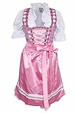 Alpenmärchen, 3tlg. Dirndl-Set - Trachtenkleid, Bluse, Schürze, Gr.42, lila-rosa, ALM3036