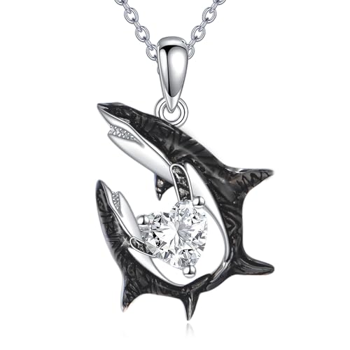 POPLYKE Mam Daughter Heart CZ Necklace Sterling Silver Ocean Jewelry for Women Gifts for Mother Daughter Mothers Day