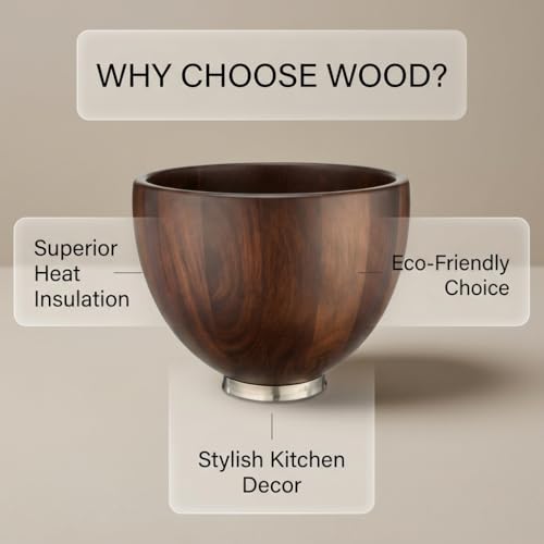 Tazón de Madera Natural para Kitchen Aid 4.5 y 5 QT miniatura 3