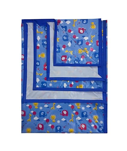 Image of EcoSoft Plastic Sheet,PVC Sheet for Kids,Rubber Sheet for Babies,Bed Wetting Protector(90 x 135 cm) (Blue JUNGLEBOOK)