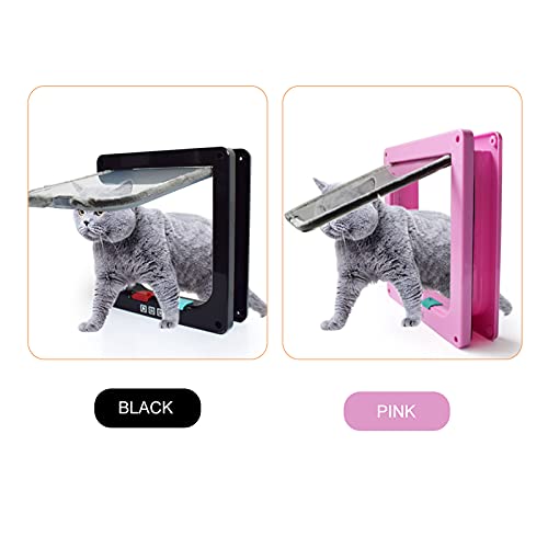 Homesen Porta de abas para gatos com travamento de 4 vias Porta de cachorro para gatos de estimação