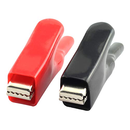RuiLing 1Pair 50A High-temperature Endurable Battery Charger Alligator Clips Crocodile Clamps (Black+Red)