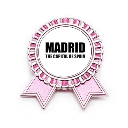 Broche Madrid Capitale de l'Espagne Rose en Métal M aux Finitions Soignées