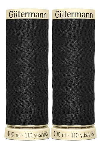 2X 100m Gutermann Sew-All Polyester Thread for Hand or Machine Sewing Black Bundled by GetInStyle Shop