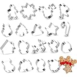 18 Pcs Christmas Cookie Cutters Set, 2-3" Sturdy Stainless Steel Cookie Cutter for Baking, Kids Safe