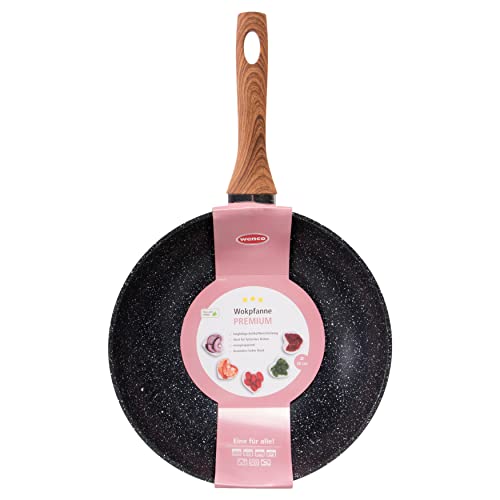 Foto von Wenco Wok-Pfanne, Ø 28 cm, Induktionsgeeignet, Aluminium mit PFOA-freier Antihaftbeschichtung, Schwarz