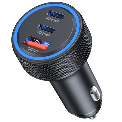 Chargeur Allume Cigare USB C 3 Ports 93W PD QC 3.0 Chargeur Voiture Charge Rapide Prise Allume Cigare 12V,pour iPhone iPad Samsung Huawei Xiaomi Tabletetc