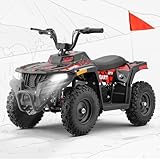 Hover Heart Electric ATV, 36V ATV for Kids with 500W Motor, Safe 15MPH 4 Wheeler with Parent Speed Control, Dual Suspension, Kids Quad Bike for Boys Girls Off-Road and Race (RED)